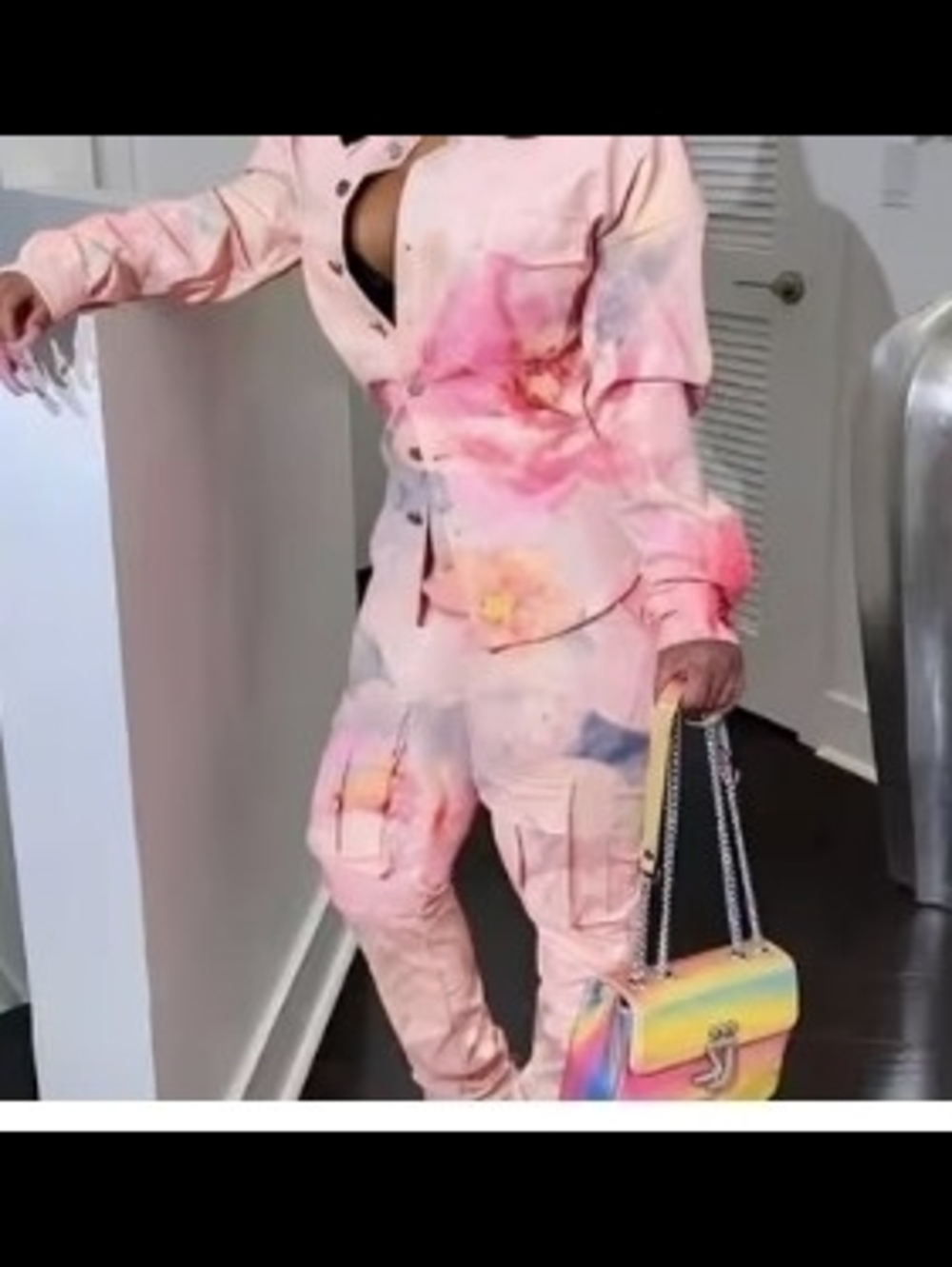 Tie-Dye Pink Cargo Jumpsuit - Women's Stylish Utility Romper